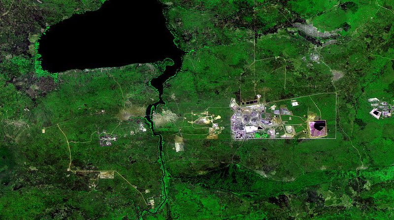 Vue satellite de la mine de cuivre et de cobalt de Mutanda, de Glencore, près de Kolwezi (Congo), en 2018